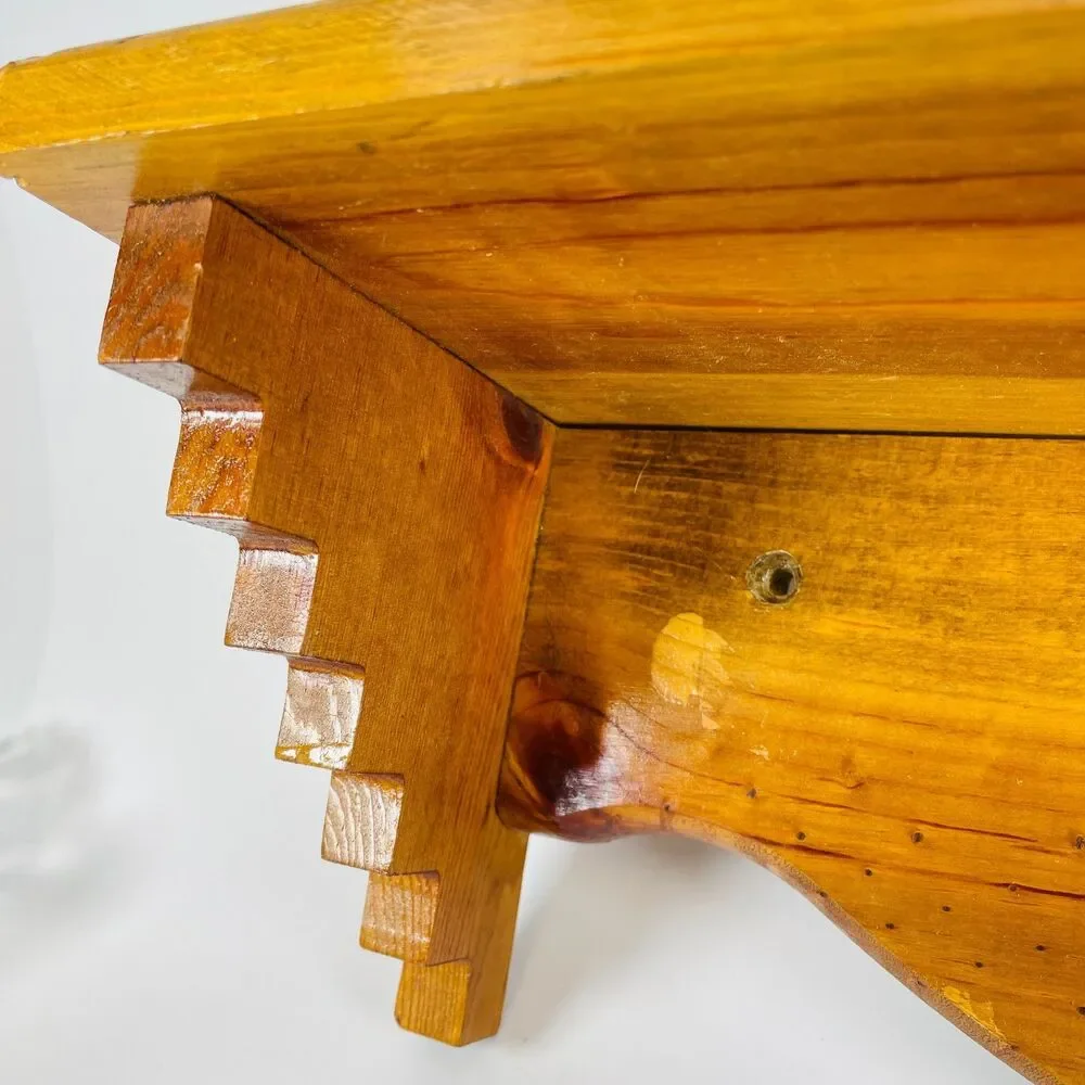 Vtg Wood Wall Shelf Coyote Cutout Country Farmhouse Cottagecore Southwest 18x5